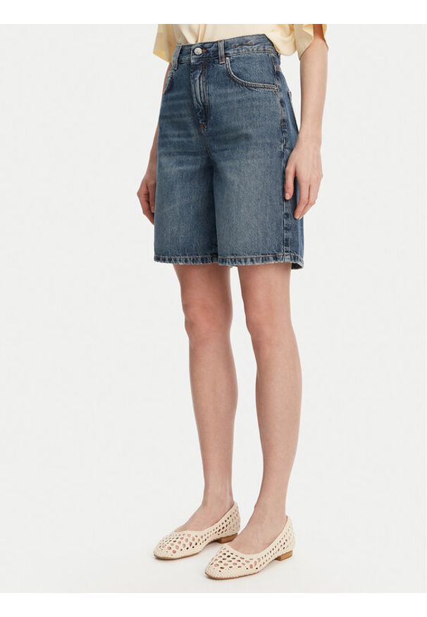 Marella Szorty jeansowe Short 2513141024 Niebieski Relaxed Fit. Kolor: niebieski. Materiał: bawełna