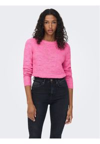 only - ONLY Sweter 15234745 Różowy Regular Fit. Kolor: różowy. Materiał: syntetyk