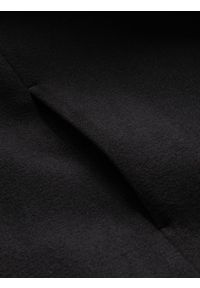 Ombre Clothing - Męski płaszcz z wysokim kołnierzem i asymetrycznym zapięciem – czarny V2 - Rozmiar: XXL. Okazja: na co dzień. Typ kołnierza: kołnierzyk stójkowy. Kolor: czarny. Materiał: wiskoza, poliester, materiał, syntetyk, włókno. Długość: długie. Wzór: aplikacja, jednolity. Styl: wizytowy, casual, elegancki #5