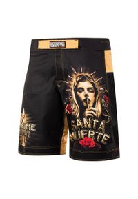 Spodenki do Grapplingu MMA BJJ K1 męskie EXTREME HOBBY SANTA MUERTE. Kolor: czarny. Materiał: poliester #1