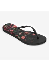 Japonki damskie Havaianas Slim Organic. Okazja: na plażę. Kolor: czarny, różowy, wielokolorowy. Materiał: kauczuk, syntetyk. Styl: sportowy