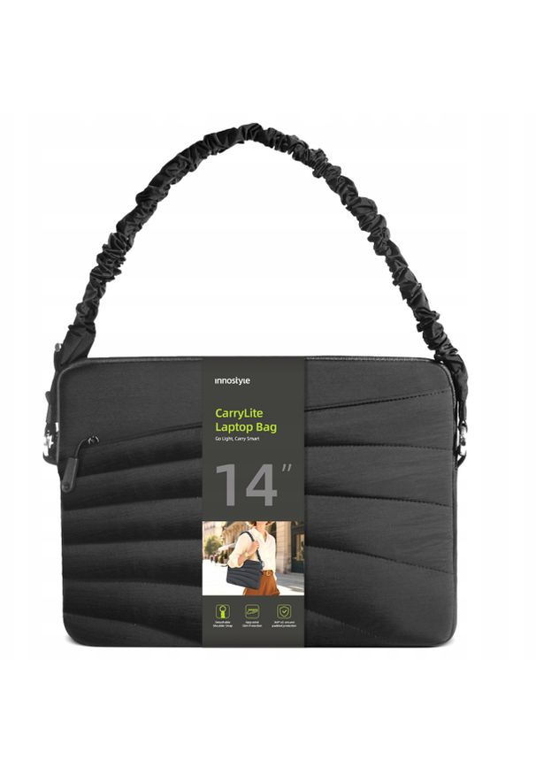 Torba Innostyle INNOSTYLE TORBA NA LAPTOPA 13 14 WODOODPORNA CARRYLITE ELASTIC STRAP CZARNA. Kolor: czarny