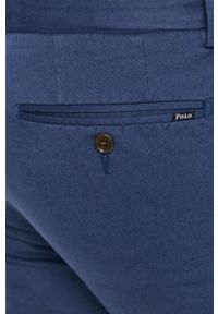 Polo Ralph Lauren - Spodnie. Kolor: niebieski. Materiał: tkanina, bawełna, elastan. Wzór: gładki #4