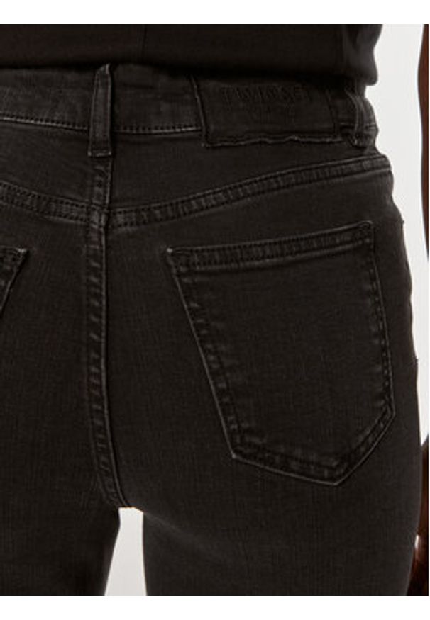 TwinSet - TWINSET Jeansy 242TP2590 Czarny Flare Fit. Kolor: czarny