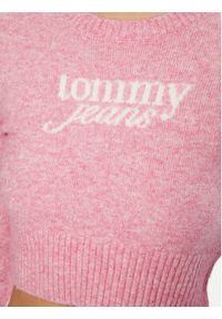 Tommy Jeans Sweter DW0DW19895 Różowy Regular Fit. Kolor: różowy. Materiał: syntetyk