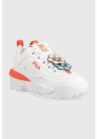 Fila sneakersy DISRUPTOR FLOWER kolor biały. Nosek buta: okrągły. Zapięcie: sznurówki. Kolor: biały. Materiał: guma #3