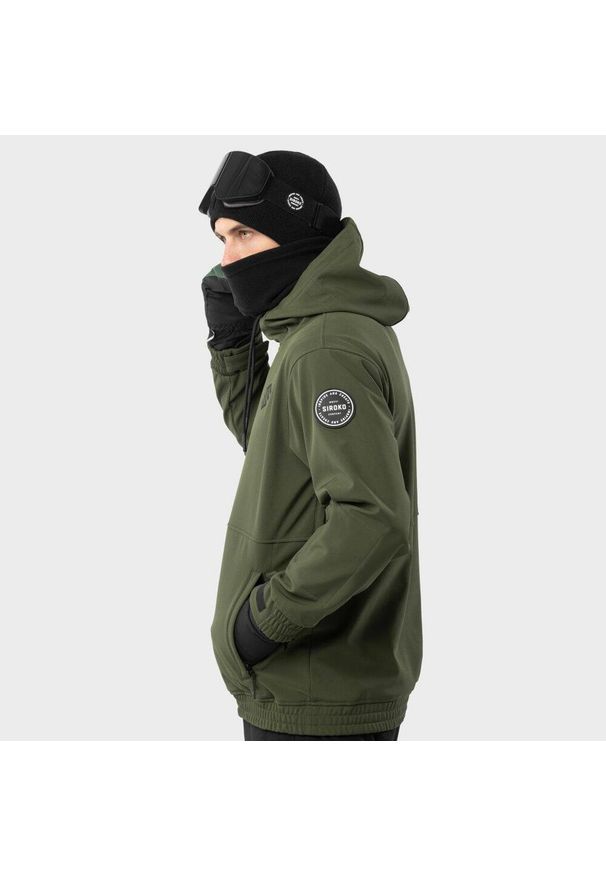 SIROKO - Męska kurtka snowboardowa Sporty zimowe Siroko W1 Kilimanjaro. Kolor: zielony. Materiał: softshell, materiał. Sezon: zima. Sport: snowboard