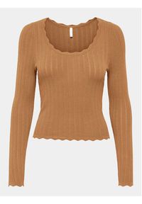 only - ONLY Sweter Dee 15259708 Brązowy Regular Fit. Kolor: brązowy. Materiał: wiskoza #6