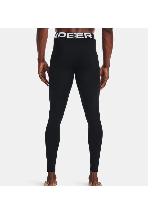 Under Armour - Legginsy termoaktywne męskie UNDER ARMOUR szybkoschnące termiczne. Kolor: czarny. Materiał: poliester. Sport: fitness