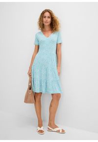 bonprix - Sukienka z dżerseju, z mieszanki wiskozy. Kolor: niebieski. Materiał: wiskoza, jersey, skóra #2
