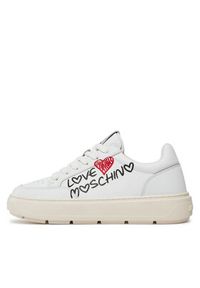 Love Moschino - LOVE MOSCHINO Sneakersy JA15224G1IJCA10A Biały. Kolor: biały. Materiał: skóra #6
