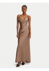 BARDOT Sukienka wieczorowa Monroe Cowl Neck Maxi 59709DB3 Brązowy Regular Fit. Kolor: brązowy. Materiał: syntetyk. Styl: wizytowy. Długość: maxi