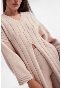 Sweter damski wełniany maxi PESERICO. Materiał: wełna