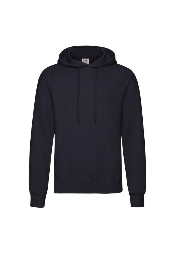 FRUIT OF THE LOOM - Męska Klasyczna Bluza Z Kapturem. Typ kołnierza: kaptur. Kolor: niebieski