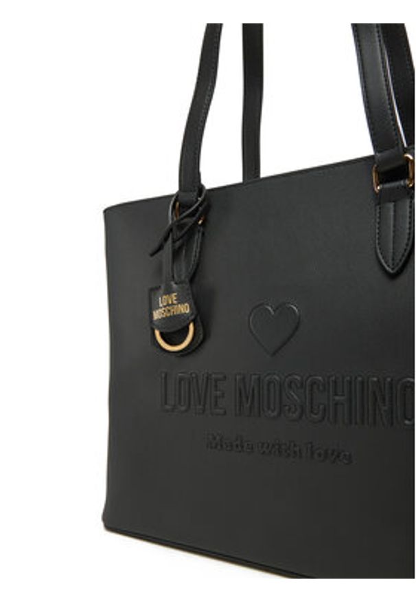 Love Moschino - LOVE MOSCHINO Torebka JC4114PP1ML1000A Czarny. Kolor: czarny. Materiał: skórzane