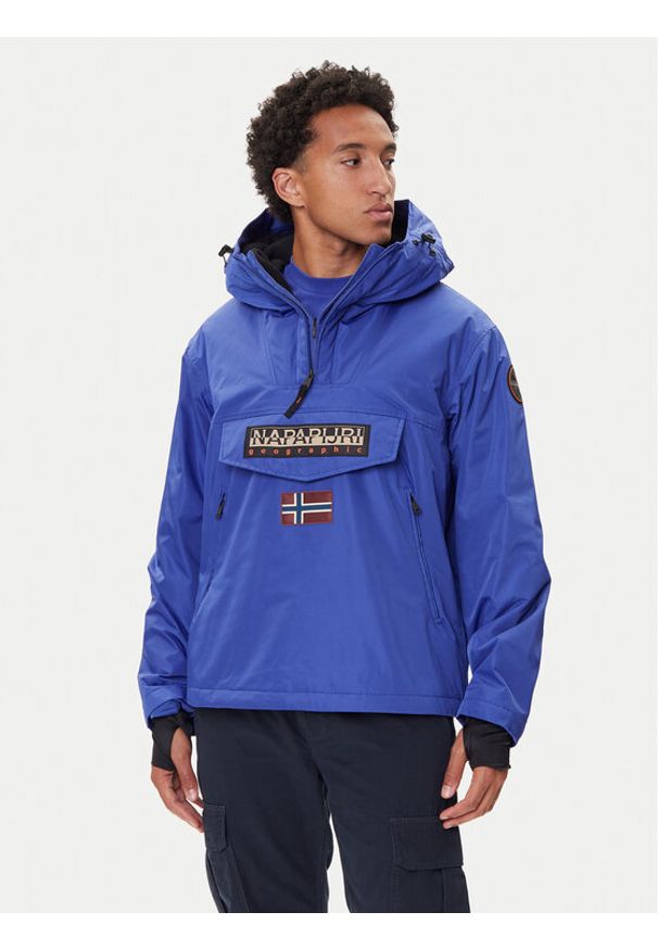 Napapijri Kurtka anorak Rainforest Next NP0A4IB9 Niebieski Regular Fit. Kolor: niebieski. Materiał: syntetyk
