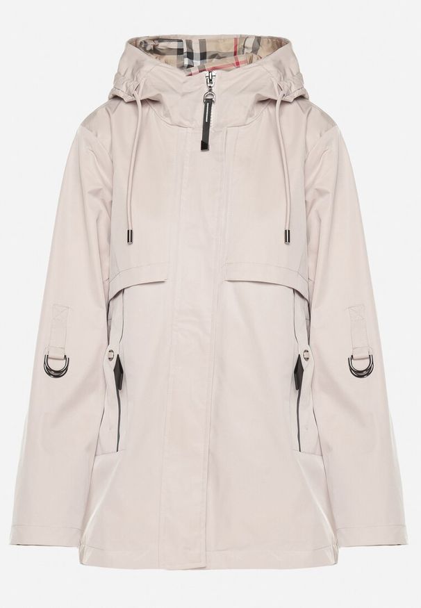 Born2be - Jasnobeżowa Kurtka Parka z Kapturem i Kieszeniami z Możliwością Ściągnięcia w Talii Kailisse. Typ kołnierza: kaptur. Kolor: beżowy. Materiał: tkanina