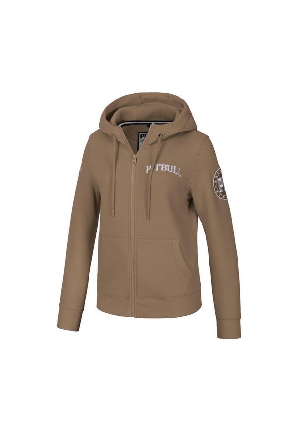 PITBULL - Bluza damska Pitbull rozpinana z kapturem Tyrian. Typ kołnierza: kaptur. Kolor: brązowy. Sport: fitness