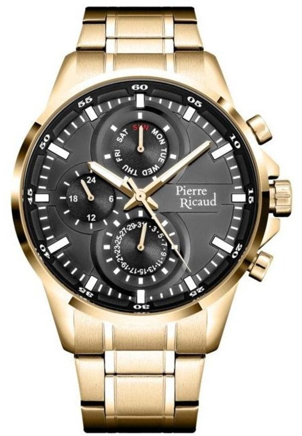 Zegarek męski Pierre Ricaud P97034.1116QF złoty. Kolor: złoty