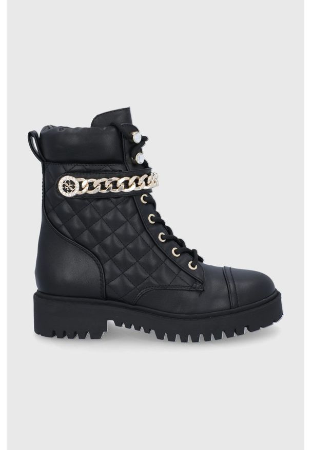 Guess - Workery. Nosek buta: okrągły. Zapięcie: sznurówki. Kolor: czarny