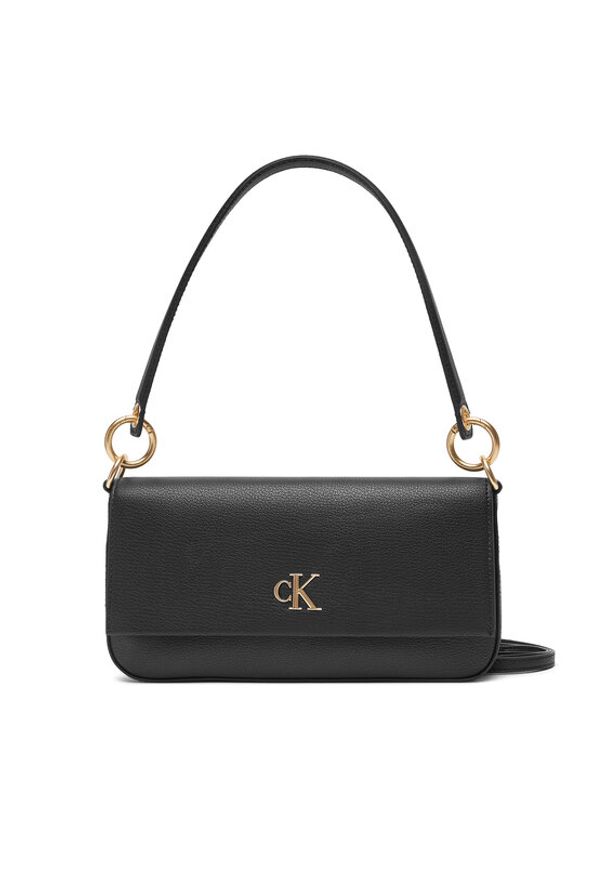 Calvin Klein Jeans Torebka Minimal Monogram Shoulder Pouch LV04K3161G Czarny. Kolor: czarny. Materiał: skórzane