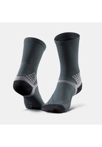 quechua - Skarpety turystyczne Quechua Hike 500 długie x 2. Kolor: szary. Materiał: poliamid, elastan. Wzór: ze splotem. Sport: turystyka piesza #2