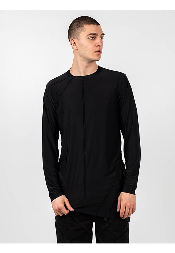 La Haine Inside Us Longsleeve "Lucido" | P2308 3M | LUCIDO | Mężczyzna | Czarny. Okazja: na co dzień. Kolor: czarny. Materiał: wiskoza, elastan. Długość rękawa: długi rękaw. Wzór: aplikacja. Styl: casual