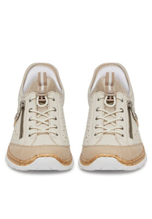 Rieker Sneakersy CEO-N42V3-60 Beżowy. Kolor: beżowy. Materiał: materiał