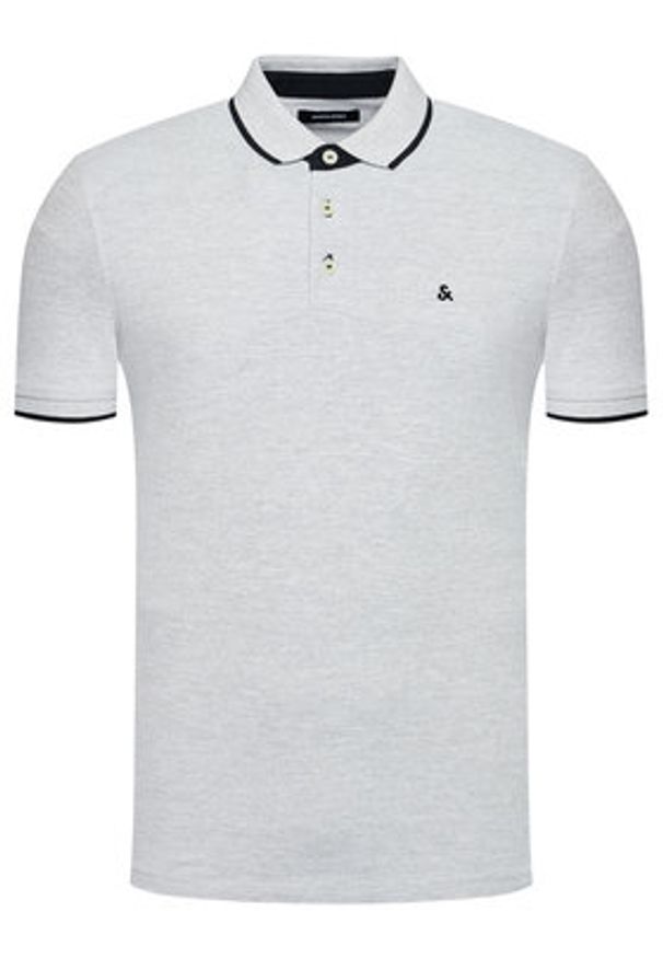 Jack & Jones - Jack&Jones Polo Paulos 12136668 Szary Slim Fit. Typ kołnierza: polo. Kolor: szary. Materiał: bawełna