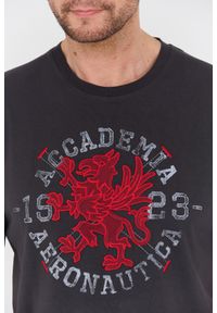 Aeronautica Militare - AERONAUTICA MILITARE Szary bawełniany męski t-shirt M.C., Rozmiar M. Kolor: szary. Materiał: bawełna #5