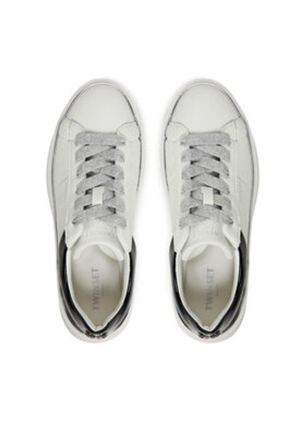 TwinSet - TWINSET Sneakersy 251TCP042 Biały. Kolor: biały. Materiał: skóra