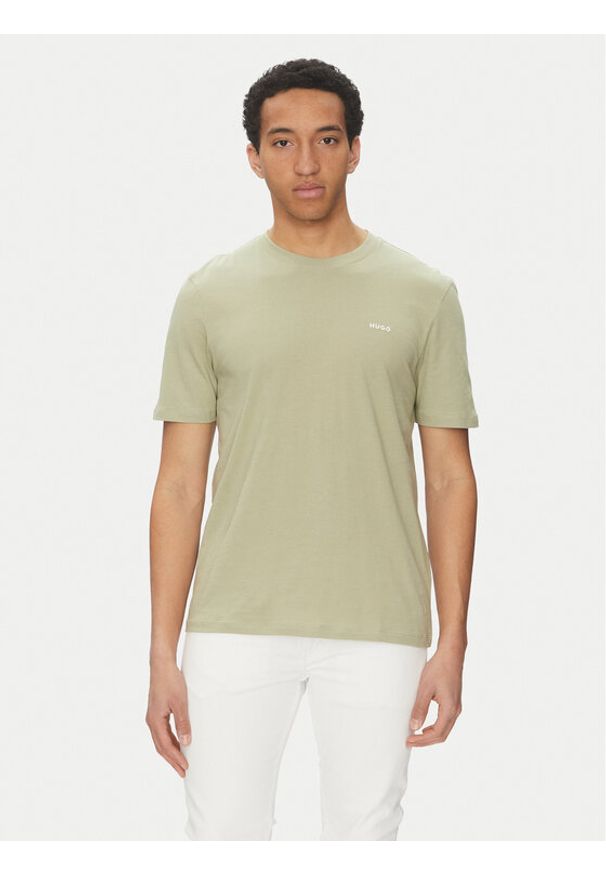 Hugo - HUGO T-Shirt Dero222 50466158 Zielony Regular Fit. Kolor: zielony. Materiał: bawełna