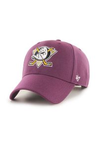 47 Brand - 47brand Czapka NHL Anaheim Ducks kolor fioletowy z aplikacją. Kolor: fioletowy. Wzór: aplikacja #1