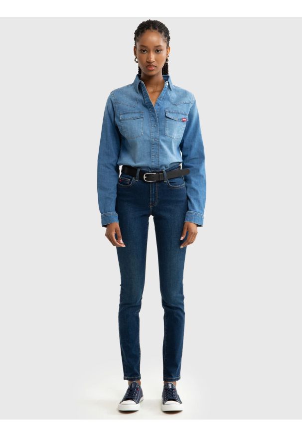 Big-Star - Jeansy damskie skinny niebieskie Rose 359. Kolor: niebieski. Długość: długie. Styl: sportowy, elegancki