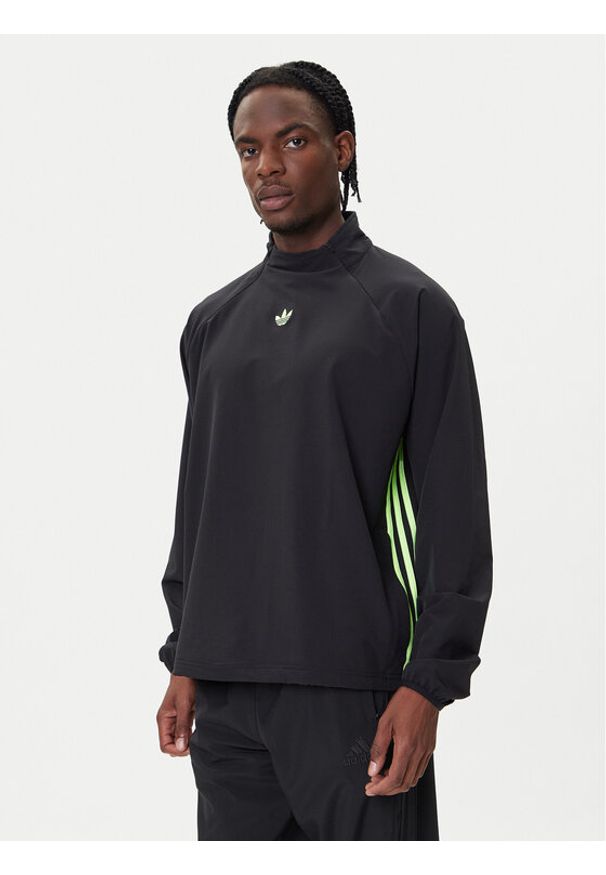Adidas - adidas Bluza adicolor Woven Drill JW5957 Czarny Loose Fit. Kolor: czarny. Materiał: syntetyk