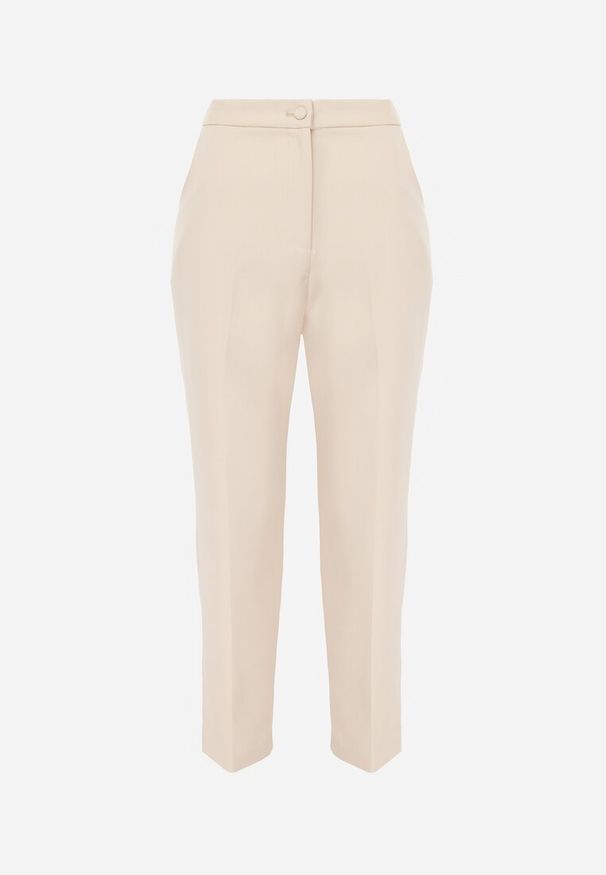 Renee - Beżowe Klasyczne Spodnie VICES Garniturowe High Waist Dimaia. Okazja: na spotkanie biznesowe, na co dzień, na komunię, do pracy, na imprezę. Stan: podwyższony. Kolor: beżowy. Styl: klasyczny