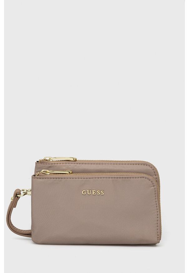 Guess kosmetyczka kolor beżowy. Kolor: beżowy