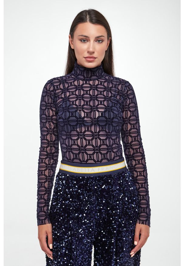 Elisabetta Franchi - Body damskie tiulowe ELISABETTA FRANCHI. Materiał: tiul