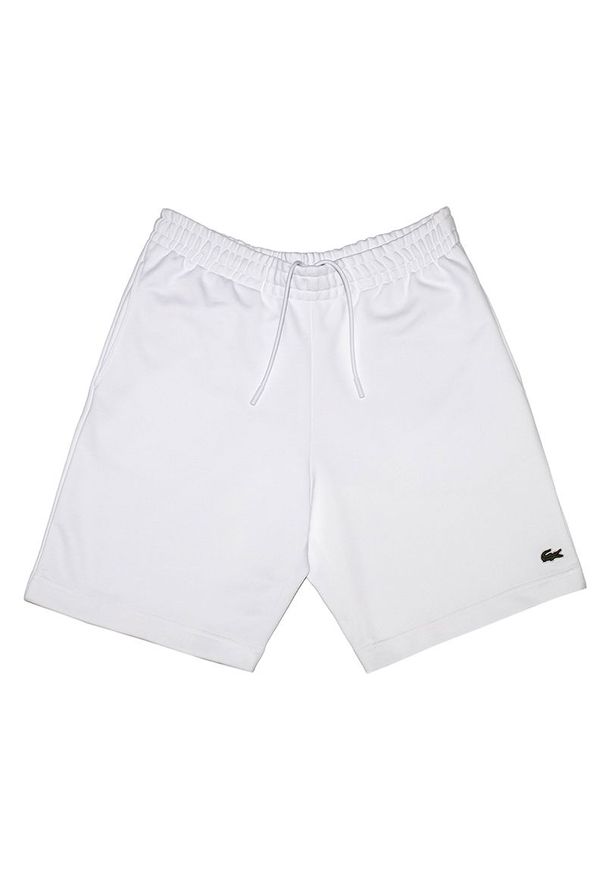 Spodenki męskie Lacoste GH9860-001 - białe. Kolor: biały. Materiał: bawełna. Długość: do kolan. Sport: fitness