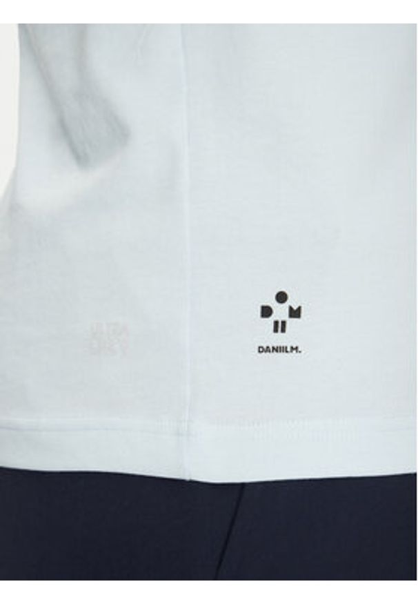 Lacoste T-Shirt TH8970 Błękitny Regular Fit. Kolor: niebieski. Materiał: bawełna