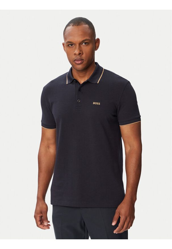 BOSS Polo Paddy 50469055 Granatowy Regular Fit. Typ kołnierza: polo. Kolor: niebieski. Materiał: bawełna