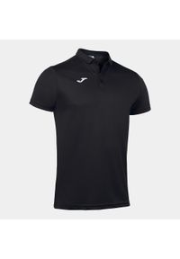 Koszulka polo do tenisa męska Joma Hobby. Typ kołnierza: polo. Kolor: czarny. Materiał: bawełna, materiał, poliester. Wzór: gładki. Sport: tenis