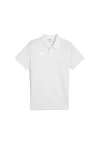 Polo Puma Team Evostripe. Typ kołnierza: polo. Kolor: biały. Styl: sportowy #1