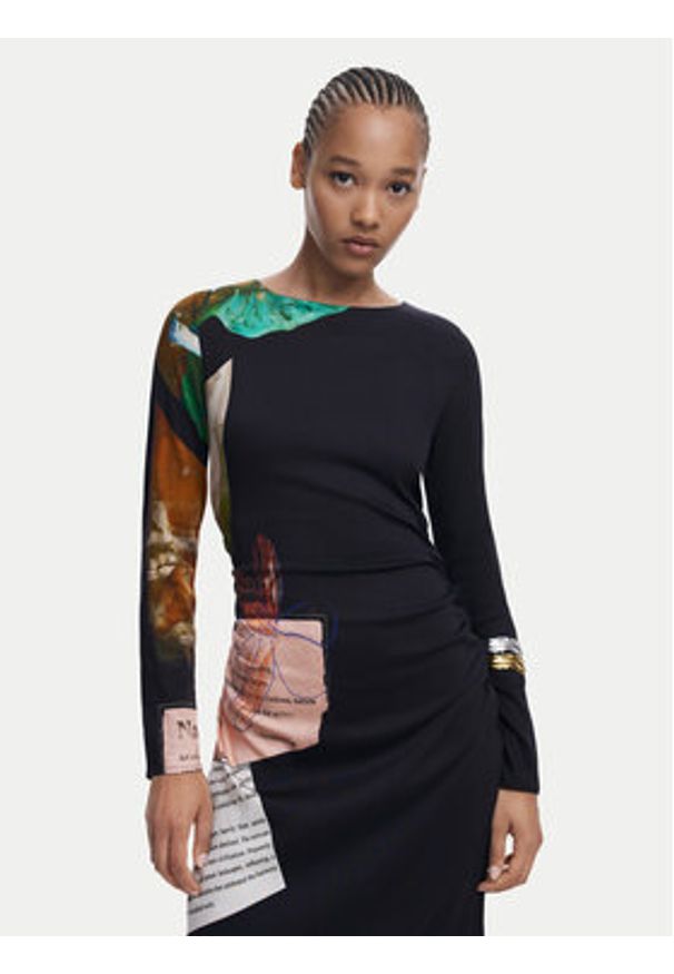 Desigual Sukienka codzienna Fiona 25WWVW08 Czarny Slim Fit. Okazja: na co dzień. Kolor: czarny. Materiał: wiskoza. Typ sukienki: proste. Styl: casual