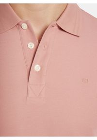 Pako Lorente - PAKO LORENTE - Różowy t-shirt polo na trzy guziczki. Okazja: na co dzień. Typ kołnierza: polo. Kolor: czerwony, oliwkowy, różowy. Materiał: poliester, bawełna. Sezon: jesień. Styl: casual #9