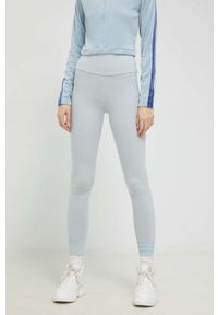 adidas Originals legginsy damskie kolor szary z nadrukiem. Kolor: szary. Materiał: materiał. Wzór: nadruk #1