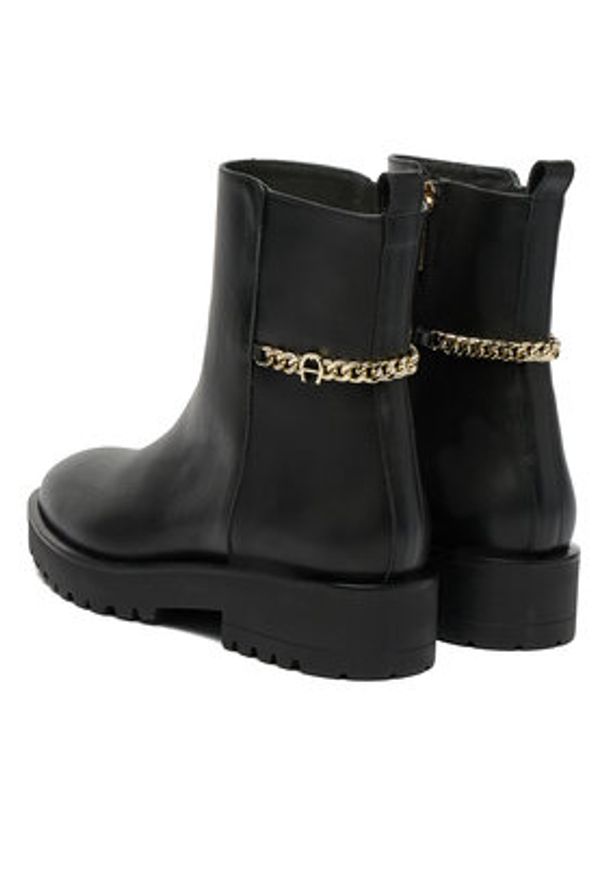 Aigner Botki 1252180 Czarny. Kolor: czarny. Materiał: skóra