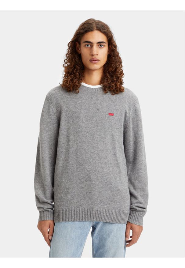 Levi's® Sweter Original Housemark A4320-0000 Szary Standard Fit. Kolor: szary. Materiał: syntetyk