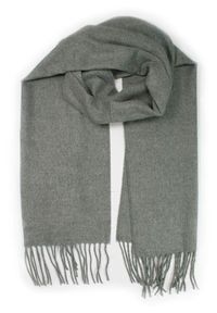 V. Fraas - Szalik Szary, Jednokolorowy, Elegancki. z Frędzlami -V.FRAAS- Ciepły, Jesienno-Zimowy, Męski. Kolor: szary. Materiał: akryl. Sezon: jesień, zima. Styl: elegancki