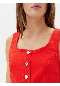 Vero Moda Kamizelka Wild Alinia 10323777 Czerwony Slim Fit. Kolor: czerwony. Materiał: bawełna